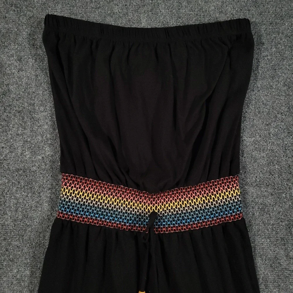 Soluna Swim Sunset Smocked Beach Cover Up Maxi Dress Women's Small Smoke NEW